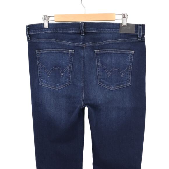 NWT Edwin Bree Mid-Rise Straight Leg Crop Stretch Denim In Night Sky Size 34 - Picture 4 of 6